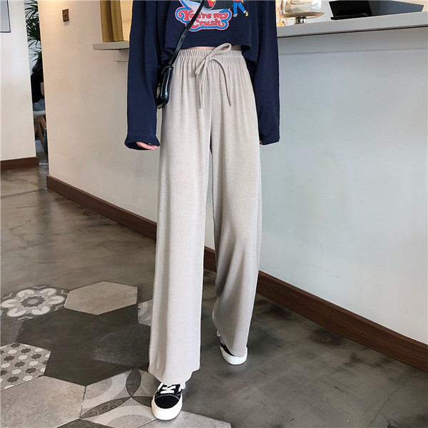 Autumn 2020 Korean high waisted slim casual pants for female students