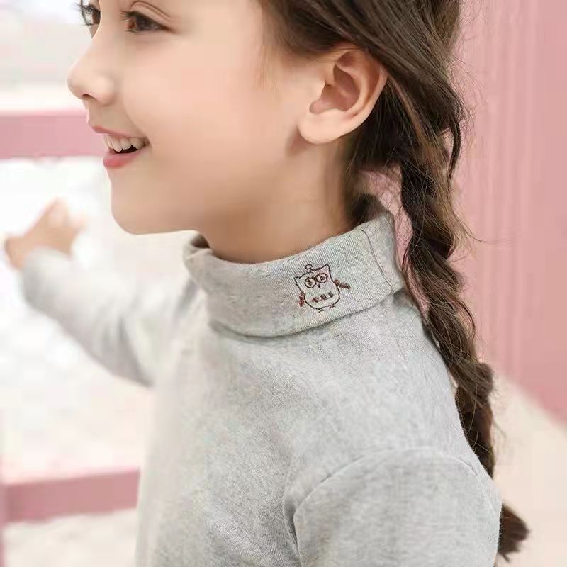 Children's wear 2020 new autumn and winter girls' warm T-shirt children's top spring and autumn and winter long sleeve baby high collar bottom shirt