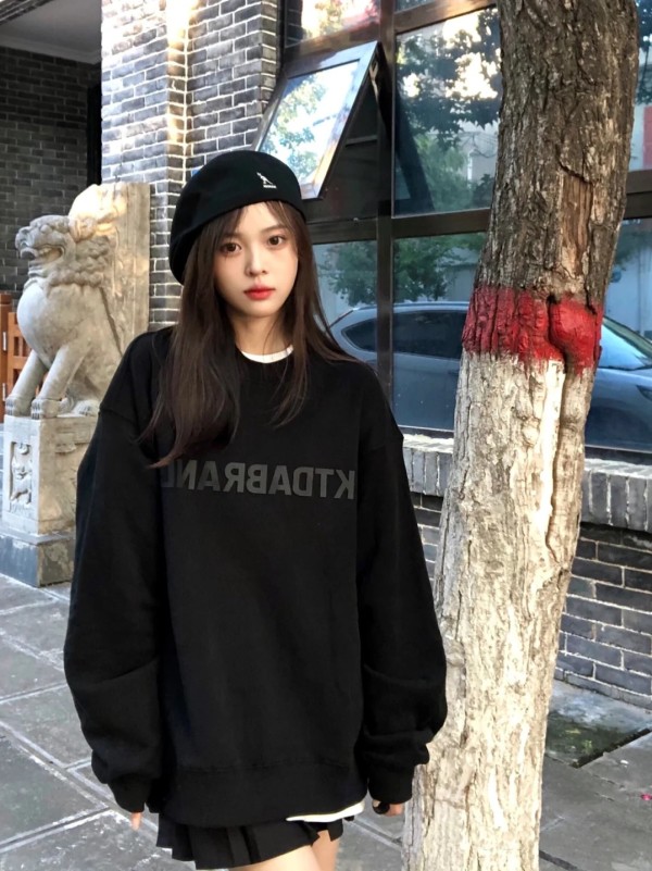 Guochao women's loose retro American top