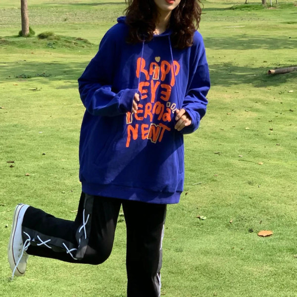 Klein blue sweater women's Korean version loose, thin and versatile