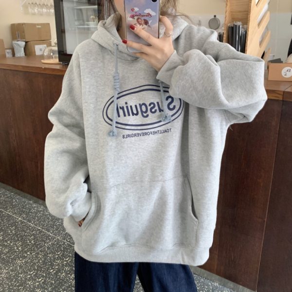 Hooded sweater women's Korean loose long sleeved jacket