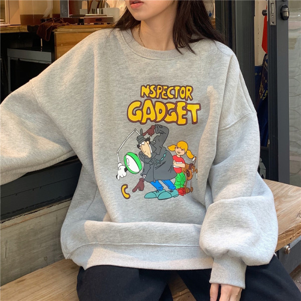 Round neck sweater women's Korean loose long sleeved jacket