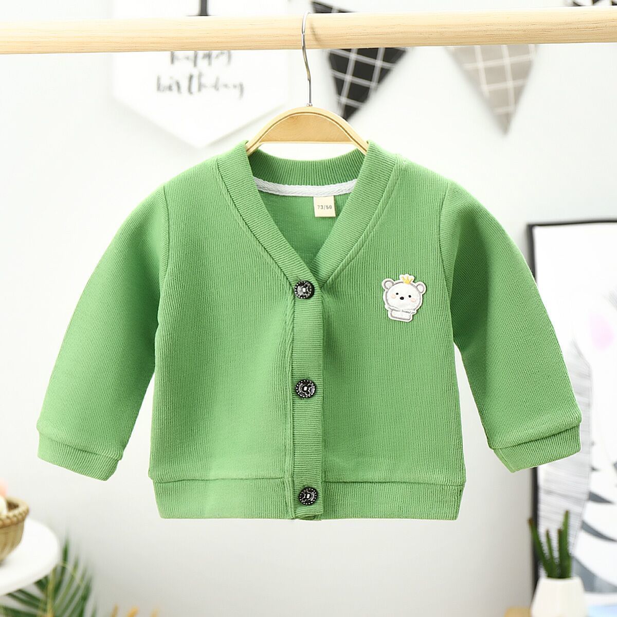 Boys' and girls' cotton coat 2020 autumn winter new infant children's sweater baby out knitted cardigan top