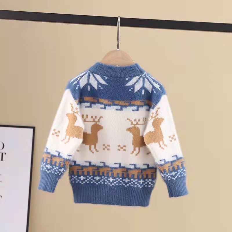 Children's Baby Sweater 2020 autumn winter new mink Pullover boys' Chinese and Korean knitted thickened bottoming shirt