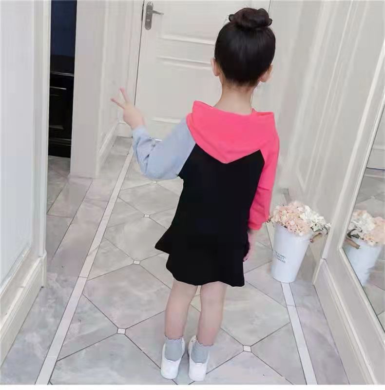 Girls' autumn sweater 2021 new Korean children's dress children's autumn foreign dress hooded jacket fashion