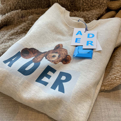 Bear print sweater women's hoodless autumn Korean version loose student BF lazy wind oversize small top