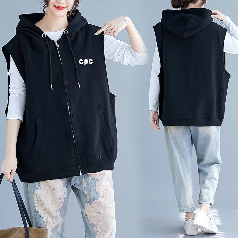 Plus size women's 200 kg 300 mm vest coat loose and versatile fat sister belly covering coat spring dress