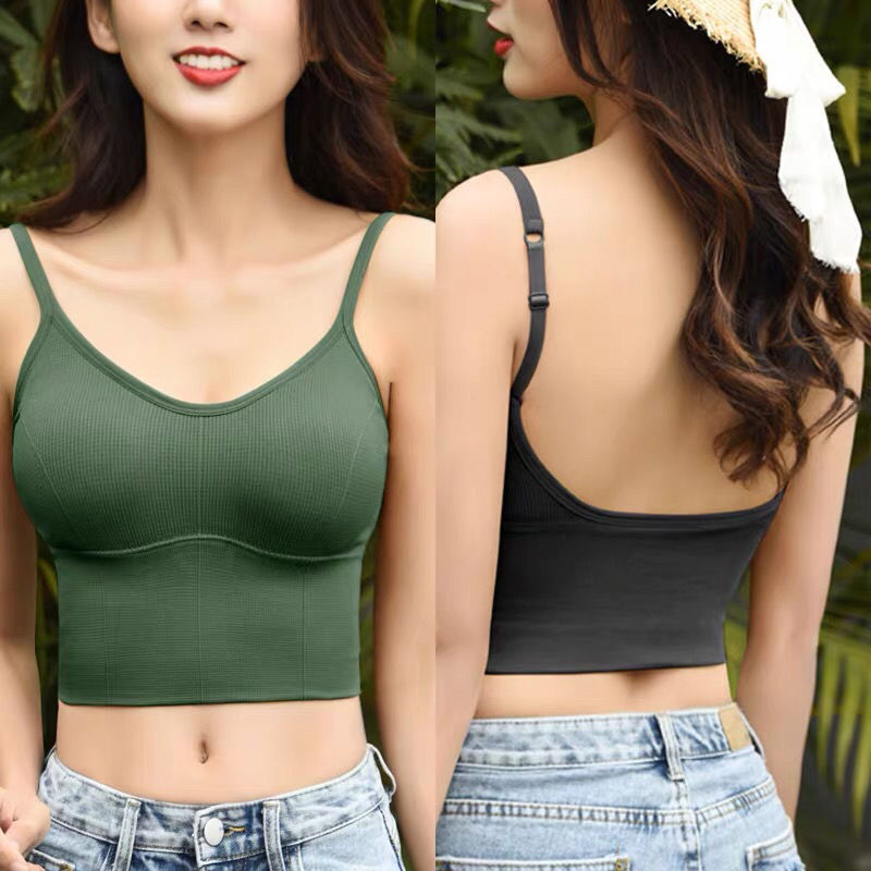 Suspender vest women's Kaka women's wear the same bra one-piece net red explosion style, wear outside and wear inside with bottoming clothes, large U-shaped back