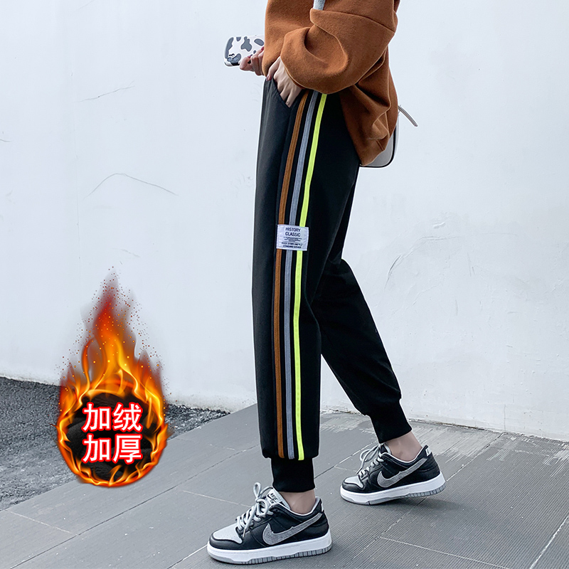 Real shot 8325 thickened Plush sweatpants women's loose Leggings in autumn and winter are thin and versatile ins fashion casual pants