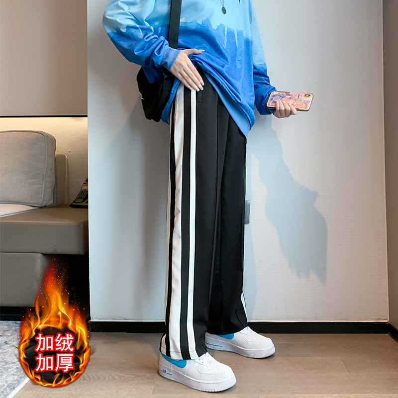 Real shot 8369 grey sweatpants women's pants loose in spring and autumn, casual in autumn and winter, plush guard pants, wide leg Leggings