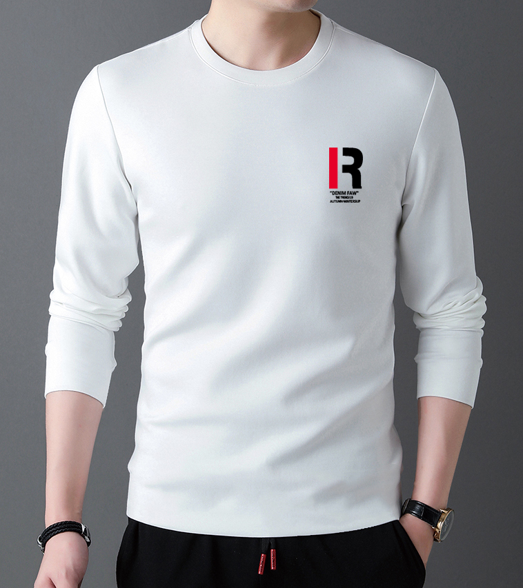 210g combed cotton 100% cotton long sleeve men's boutique 2022 Korean fashion comfortable versatile t-shirt men's