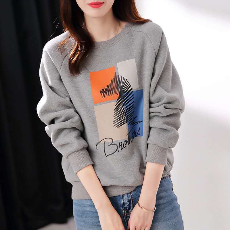 Spring and autumn winter women's 2022 new loose medium length trendy square grass horse printed hoodless coat