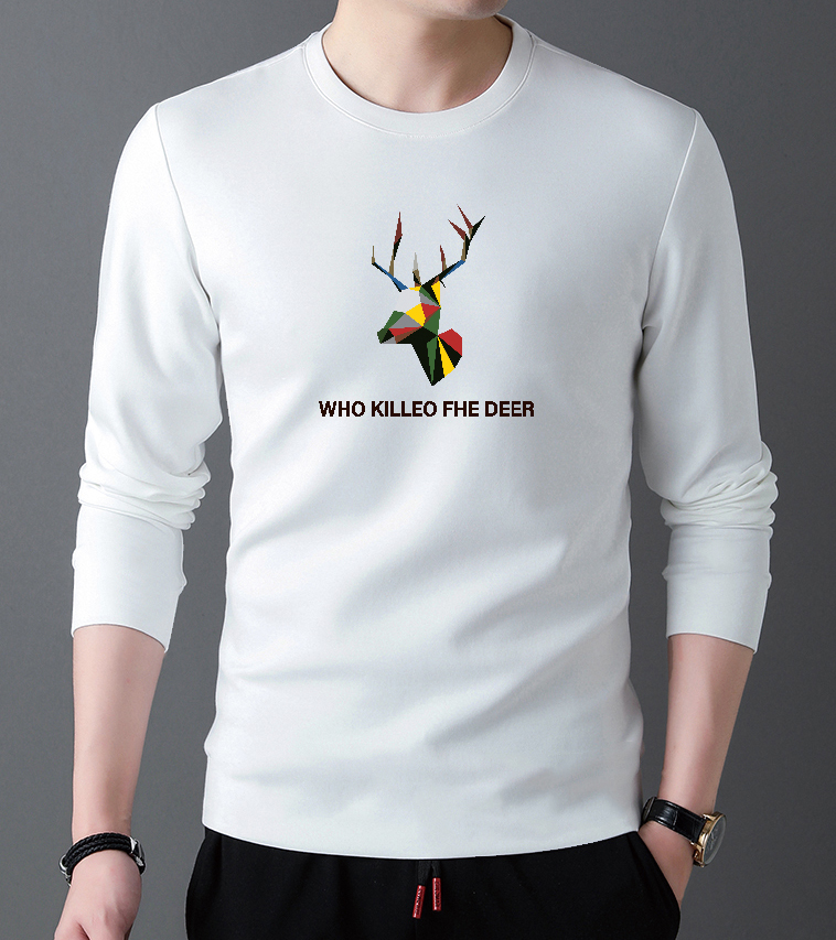 210g combed cotton 100% cotton long sleeve men's boutique 2022 Korean fashion comfortable versatile t-shirt men's