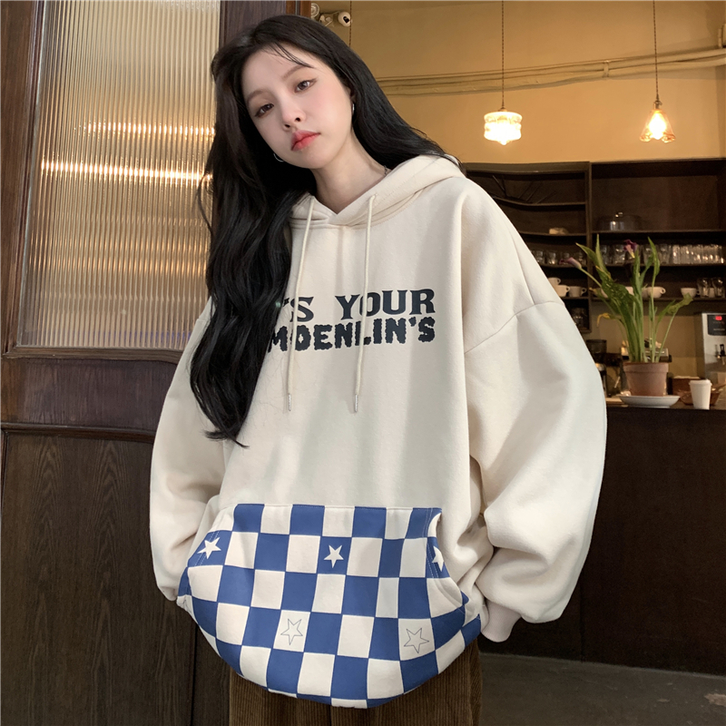 (real picture of composite sweater) 2021 new loose hooded sweater