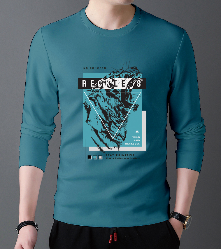 Men's boutique 32 thread 200g100% cotton long sleeve t-shirt men's 2021 combed cotton Korean version trend comfortable and versatile