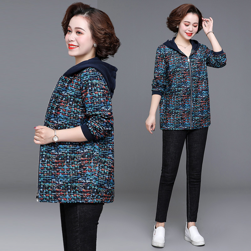 Korean fashion Decor short coat medium and long windbreaker 2021 spring and autumn middle-aged mother's large middle-aged and elderly women's wear