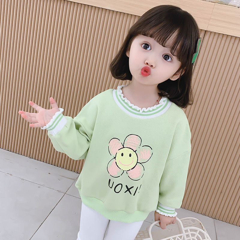 Baby autumn clothes top new girls' sweater children's clothes children's spring and autumn clothes loose foreign style children's long sleeves