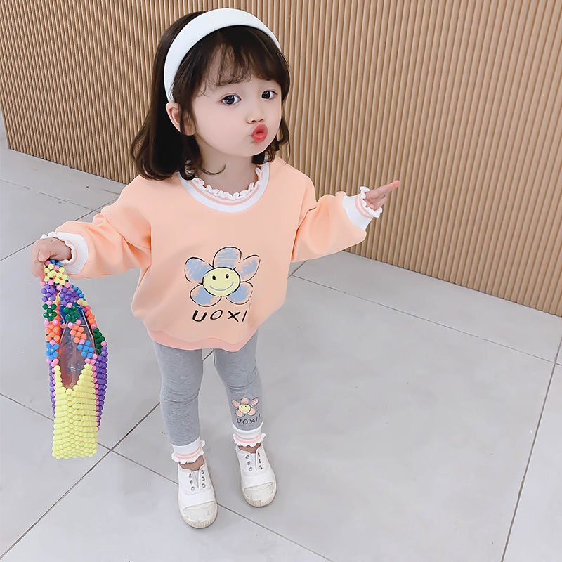 Baby autumn clothes top new girls' sweater children's clothes children's spring and autumn clothes loose foreign style children's long sleeves