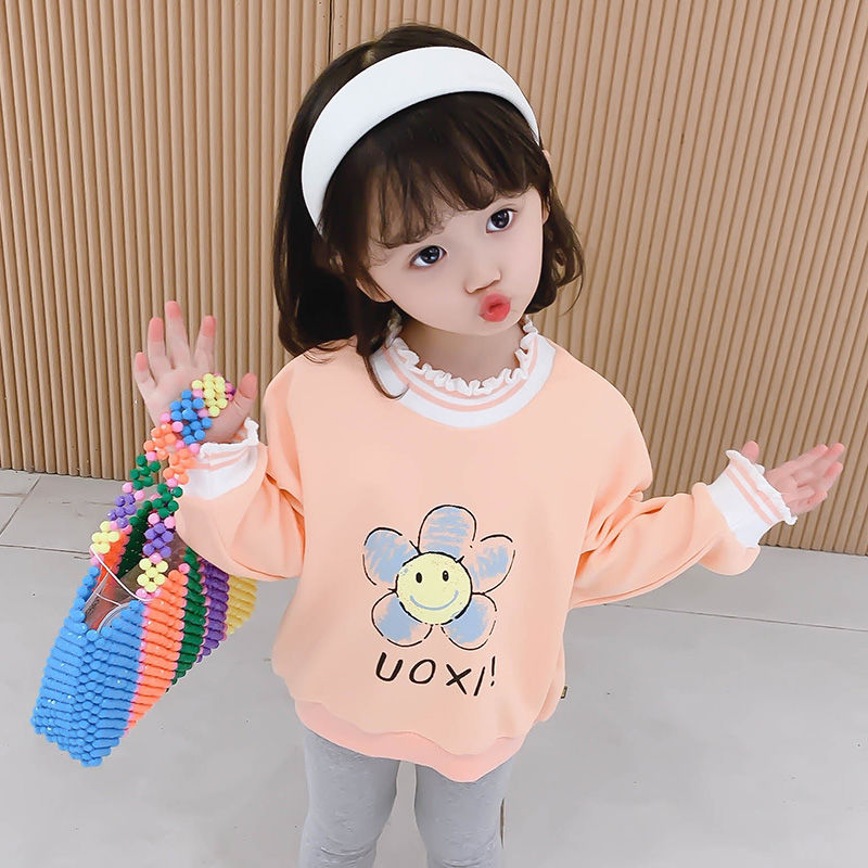 Baby autumn clothes top new girls' sweater children's clothes children's spring and autumn clothes loose foreign style children's long sleeves