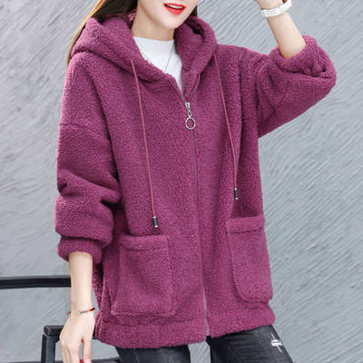 Cashmere sweater women's thickened 2021 new autumn and winter loose Korean zipper cardigan Teddy coat