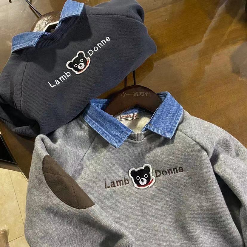 Boys' sweater 2021 spring and autumn new children's Korean version foreign style autumn and winter top trend middle school children's casual bottoming shirt