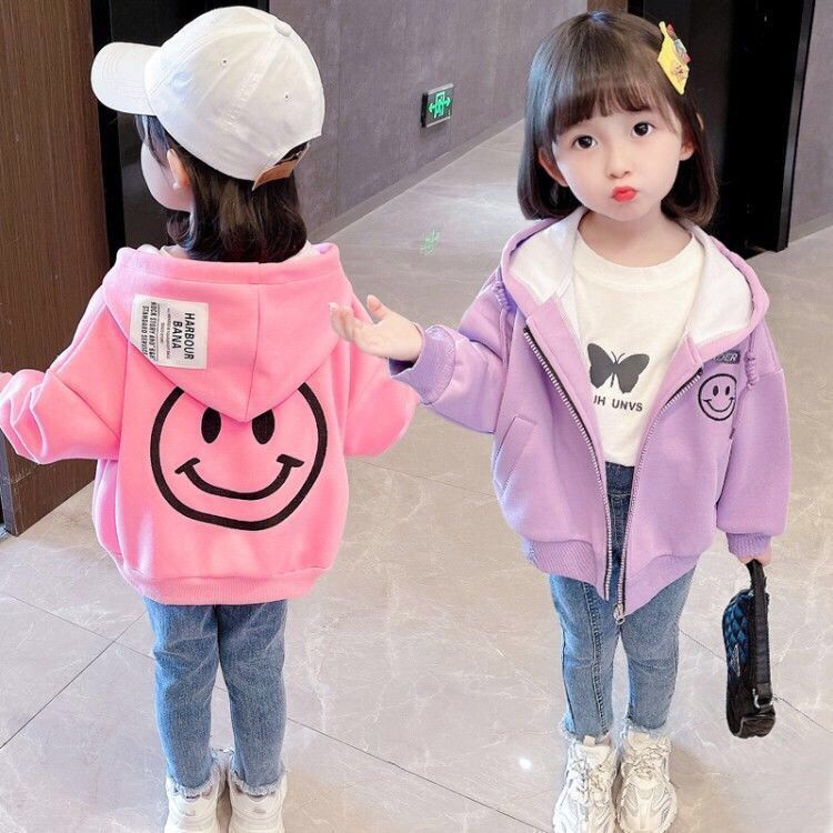 Girls' coat  new autumn and winter thickened foreign style coat girls' baby autumn clothes middle and primary school children's coat sweater women