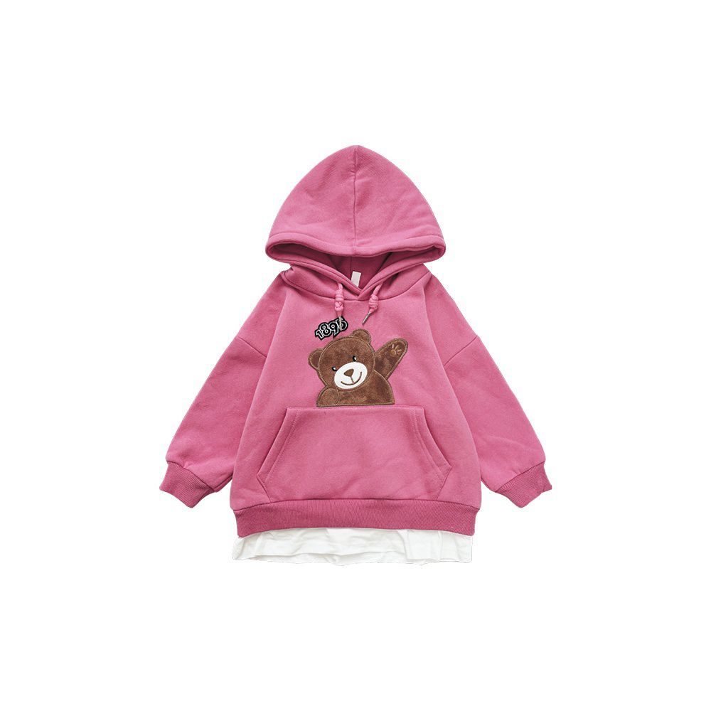 Girls' Plush thickened sweater  new children's foreign style children's autumn and winter jacket girl's Hooded Jacket