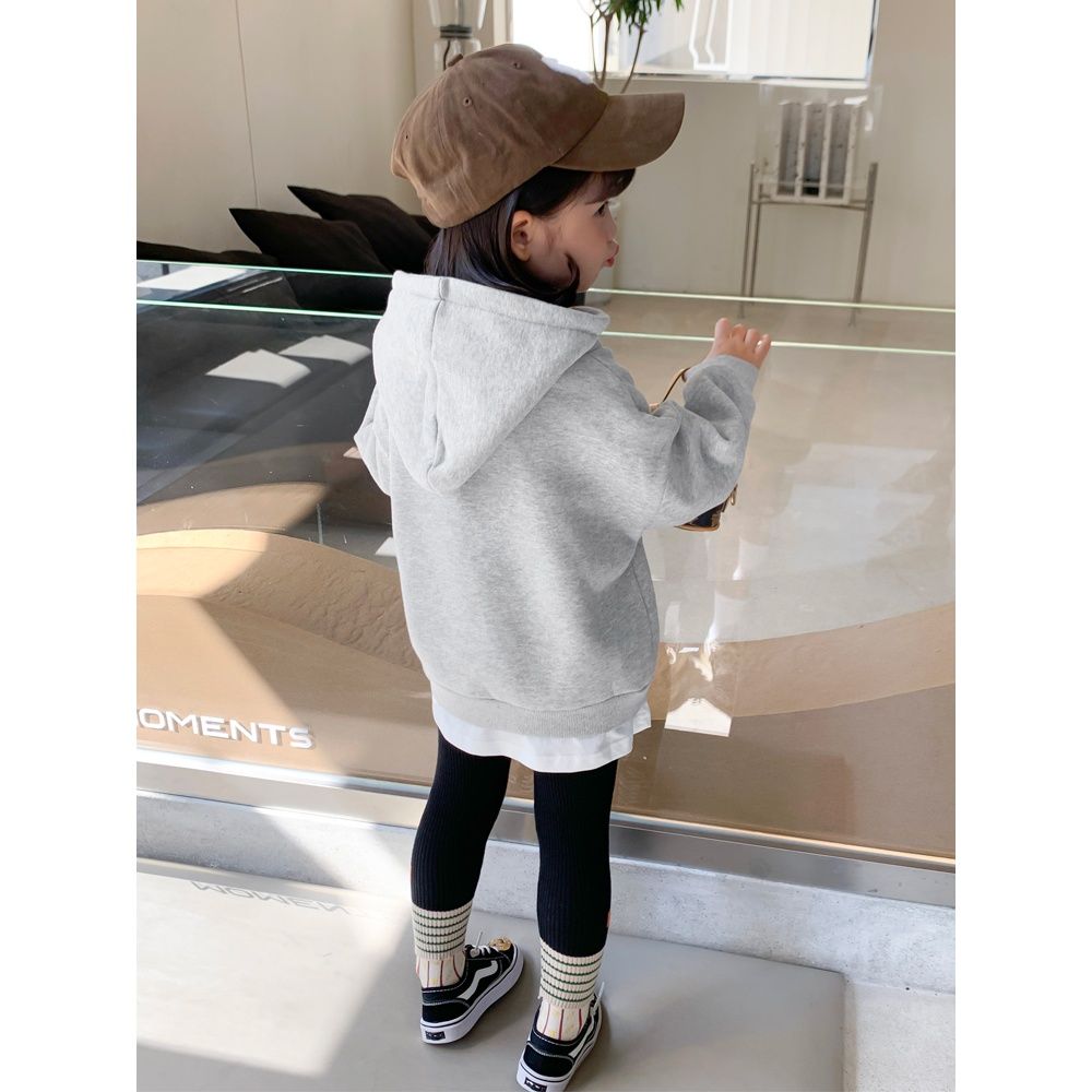 Girls' Plush thickened sweater  new children's foreign style children's autumn and winter jacket girl's Hooded Jacket