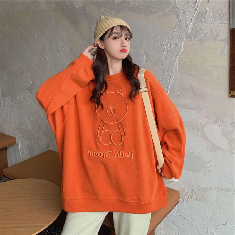 7100# [official drawing actual price 250g] cashmere sweater women's round neck embroidery