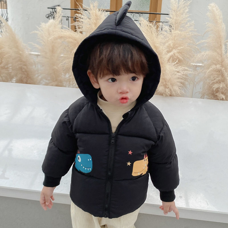 Children's cotton padded clothes new middle and small children's Plush thickened warm cotton padded jacket men's and women's baby dinosaur coat children's cotton padded clothes winter