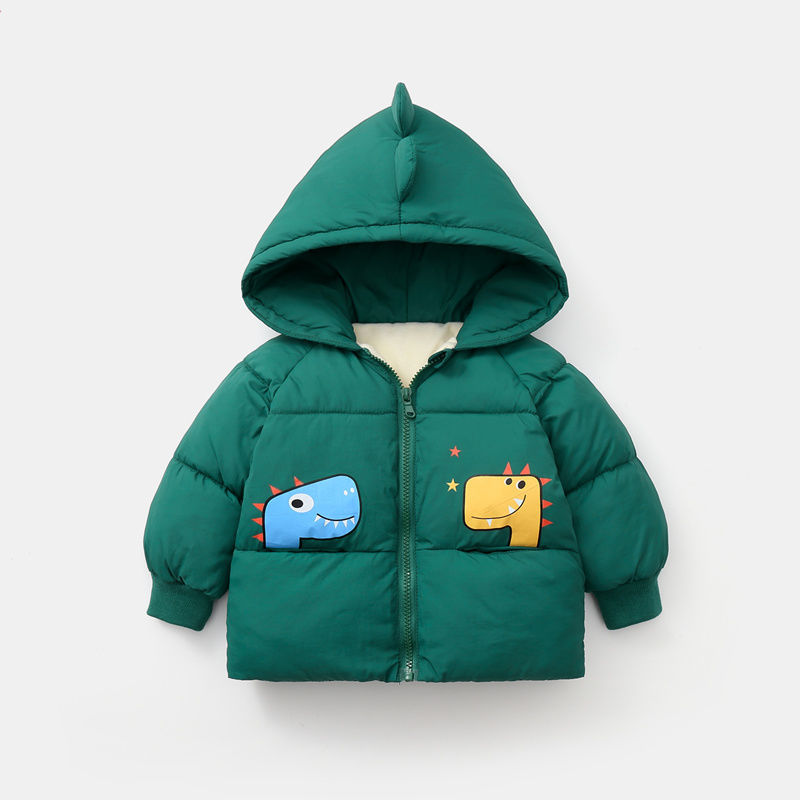 Children's cotton padded clothes new middle and small children's Plush thickened warm cotton padded jacket men's and women's baby dinosaur coat children's cotton padded clothes winter