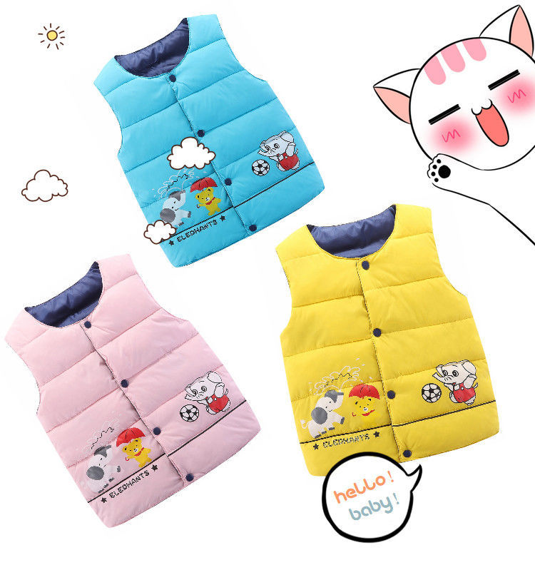 2021 new boys' and girls' elephant vest warm clearance special