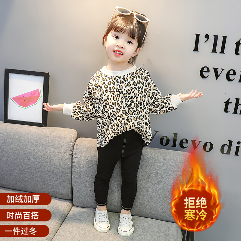 [good quality] new women's treasure leopard print top in autumn and winter 2021, female baby fashion, foreign style, Korean version, versatile sweater trend