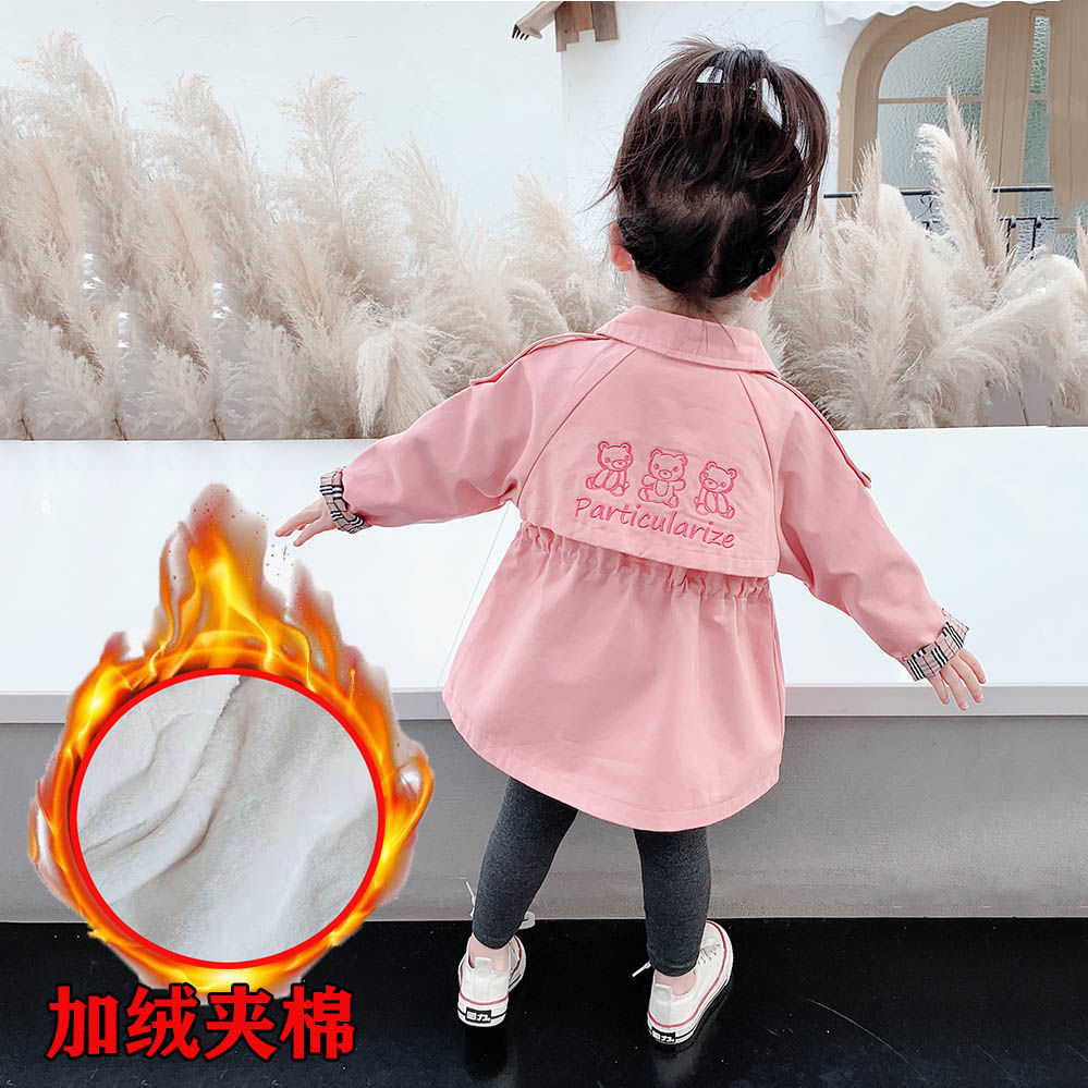 Girls' windbreaker coat 2021 new spring and autumn children's foreign style top children's medium and long clothes girls' autumn clothes