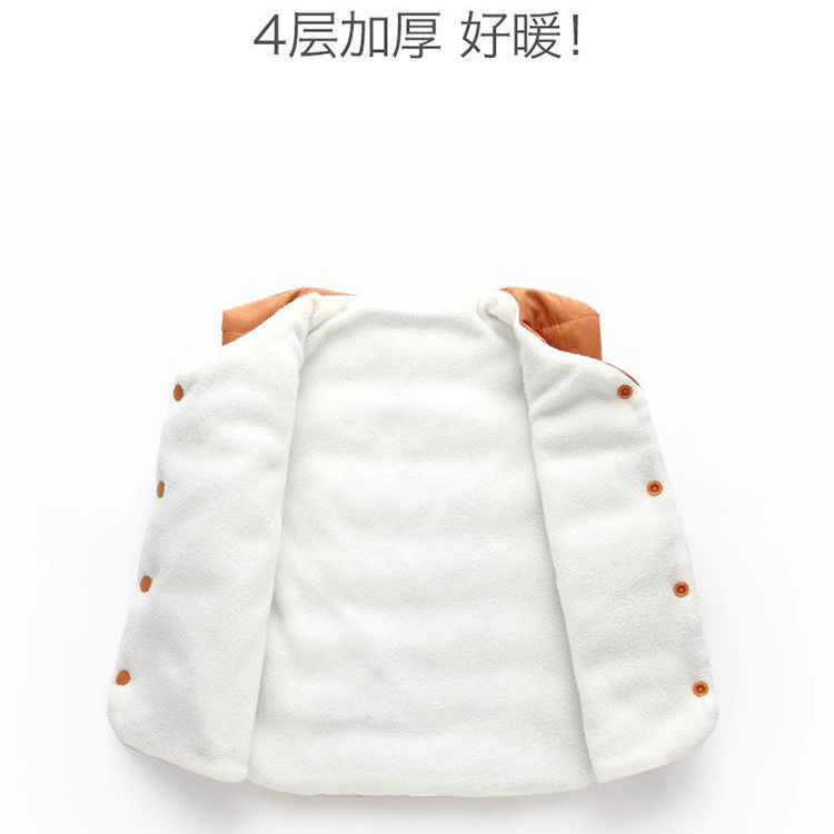 [Plush thickening] new children's down cotton vest in autumn and winter, medium and small children's vest, warm shoulder for boys and girls