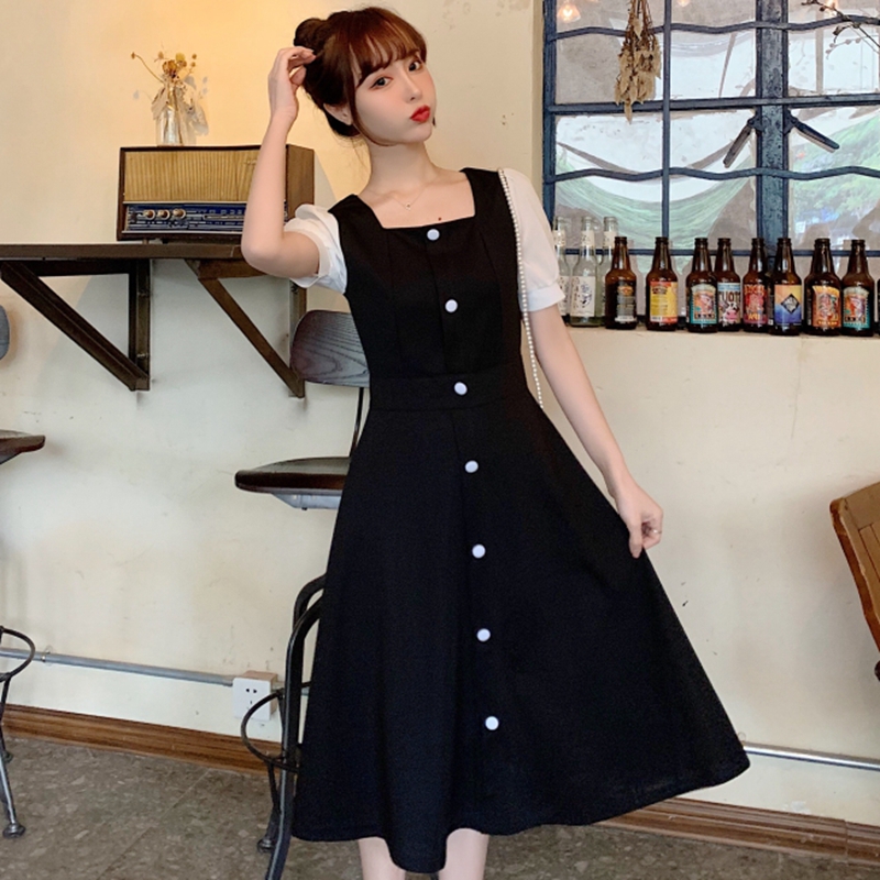 Large size fat mm dress short sleeve waist closing thin medium and long bottomed shirt summer 2021 fat sister skirt