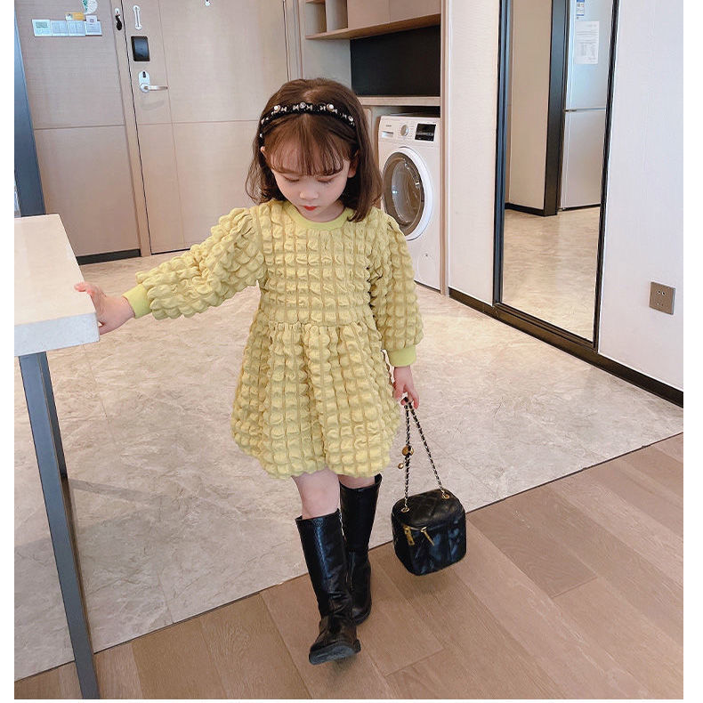 Girls dress  autumn new girl baby long sleeved net Red Princess Dress little girl foreign style children's dress