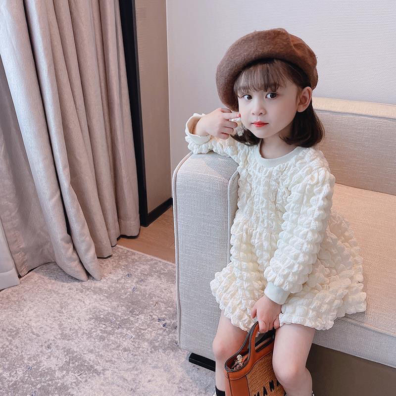 Girls dress  autumn new girl baby long sleeved net Red Princess Dress little girl foreign style children's dress