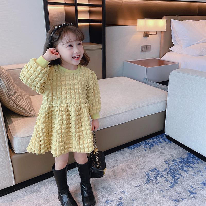 Girls dress  autumn new girl baby long sleeved net Red Princess Dress little girl foreign style children's dress