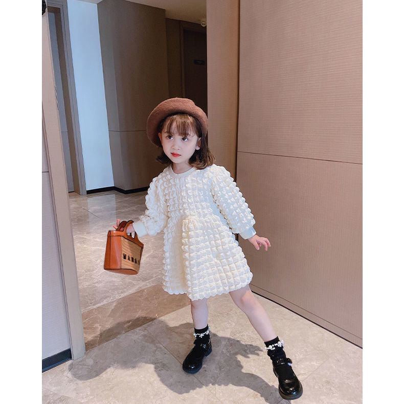 Girls dress  autumn new girl baby long sleeved net Red Princess Dress little girl foreign style children's dress