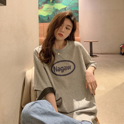 Couple's short sleeved T-shirt women's BF style Korean version loose new style popular summer student clothes fashion
