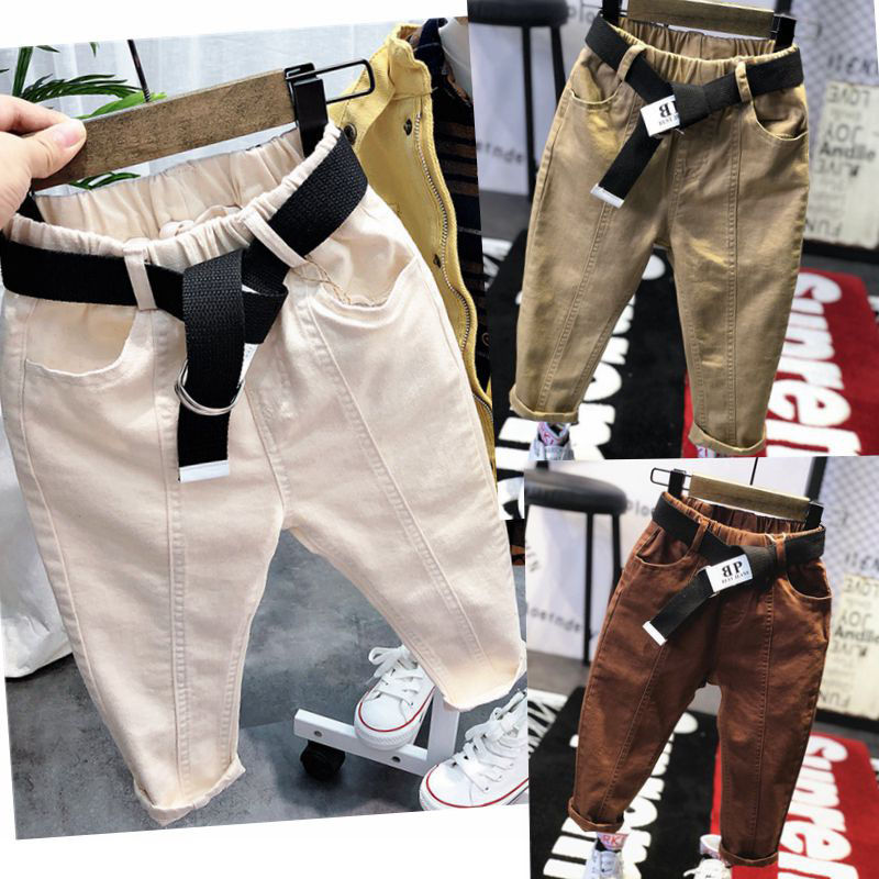 Children's overalls pure cotton 2022 spring new boys' casual pants, big boys' pants are thin in foreign style
