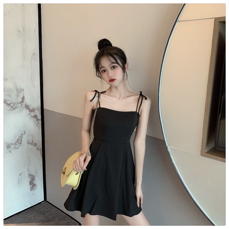 Sweet aging, slim, slim, high waist, careful machine back zipper Sling Dress, female