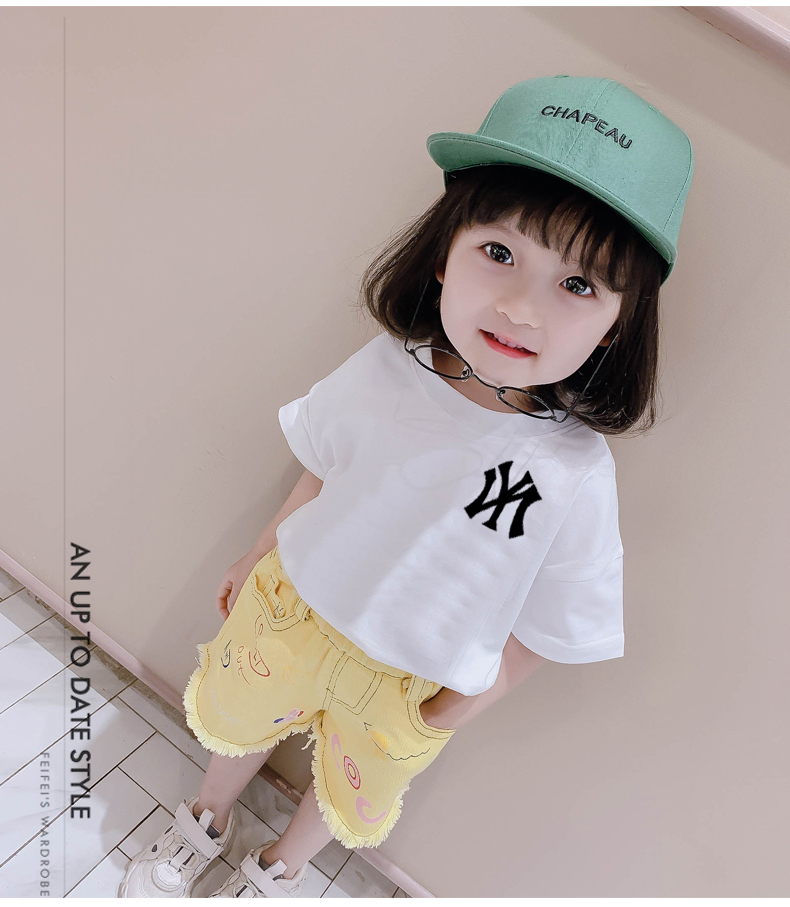 Girls' T-shirt cotton short sleeve new summer clothes cartoon foreign style Korean children's T-Shirt Top trend