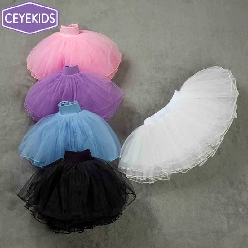 Children's dance half body gauze skirt girls practice short skirt ballet dance skirt Princess fluffy Skirt Girls kindergarten