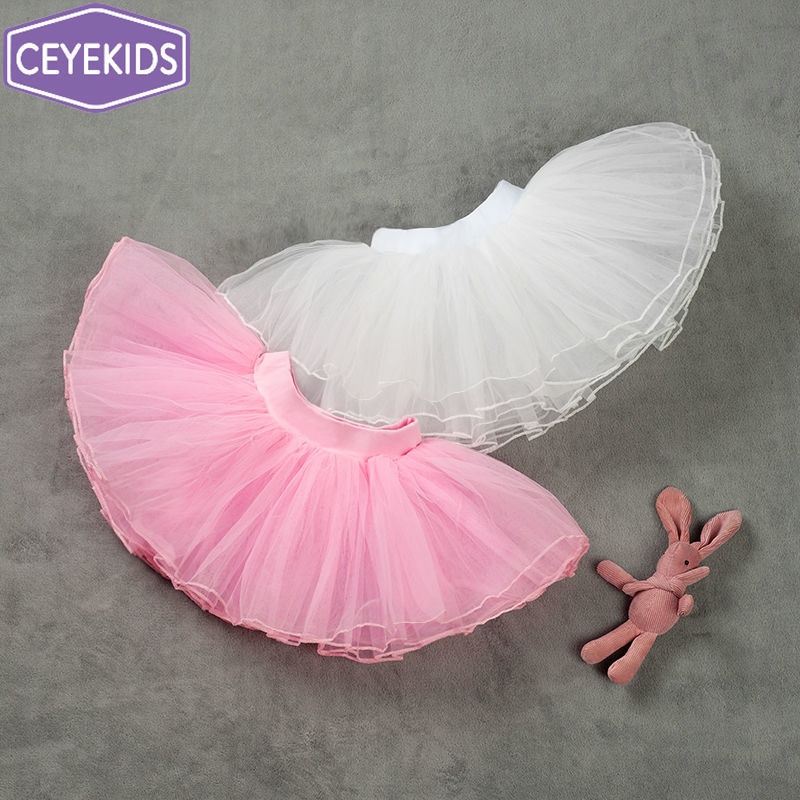 Children's dance half body gauze skirt girls practice short skirt ballet dance skirt Princess fluffy Skirt Girls kindergarten