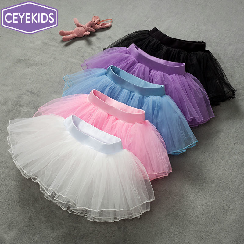 Children's dance half body gauze skirt girls practice short skirt ballet dance skirt Princess fluffy Skirt Girls kindergarten