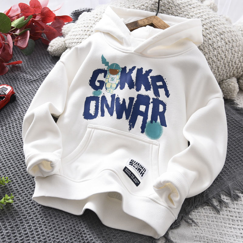 Boys' sweater hooded 2022 spring and autumn new children's leisure foreign style Pullover baby loose long sleeved top fashion