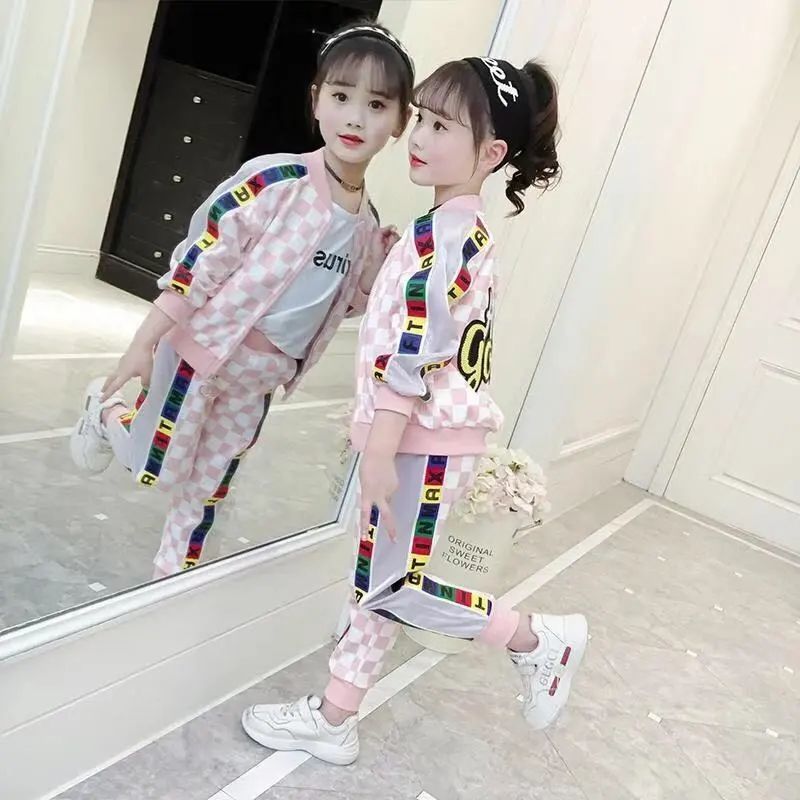 Girls' suit autumn 2022 new children's foreign style net red clothes big children's wear girls' fashionable sports in spring and Autumn