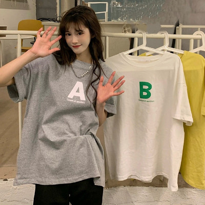 Sweet and spicy wind with grey short sleeved T-shirt, women's new Korean design in summer, a sense of minority super hot clothes